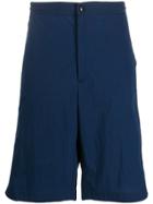 Valentino Bermuda Logo Trimmed Shorts - Blue