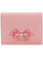 Miu Miu Bow Logo Wallet - Pink