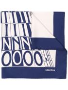Valentino Valentino Garavani Logo Print Scarf - Blue