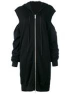 Unravel Project - Long Cut Out Hoodie - Women - Cotton/spandex/elastane - Xs, Women's, Black, Cotton/spandex/elastane