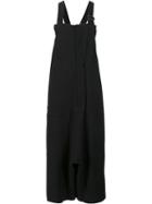 Y's Wide-leg Overalls, Women's, Size: Medium, Black, Cotton/rayon
