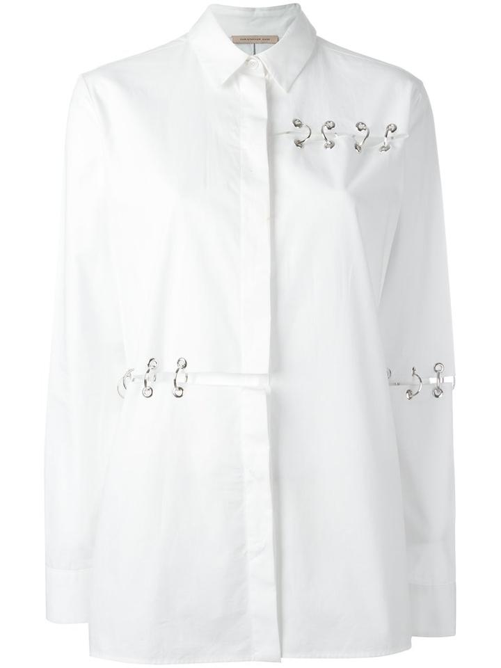 Christopher Kane Ring Detail Shirt, Women's, Size: 42, White, Cotton
