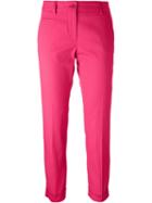 Alberto Biani Cropped Tailored Trousers, Women's, Size: 42, Pink/purple, Cotton/spandex/elastane