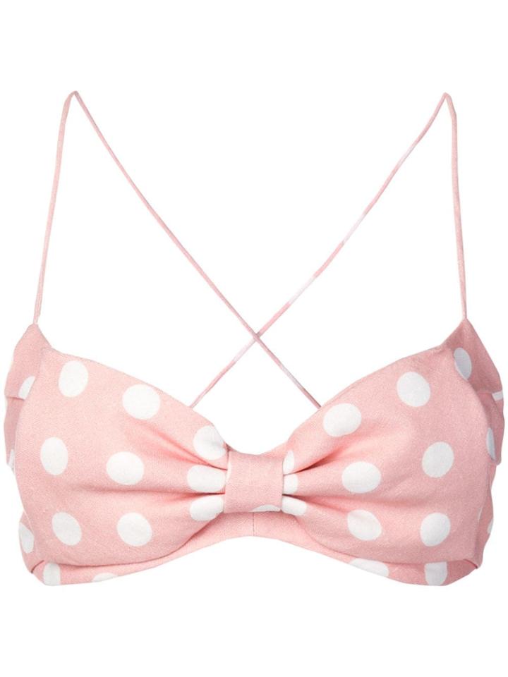 Zimmermann Polka Dot Cropped Top - Pink