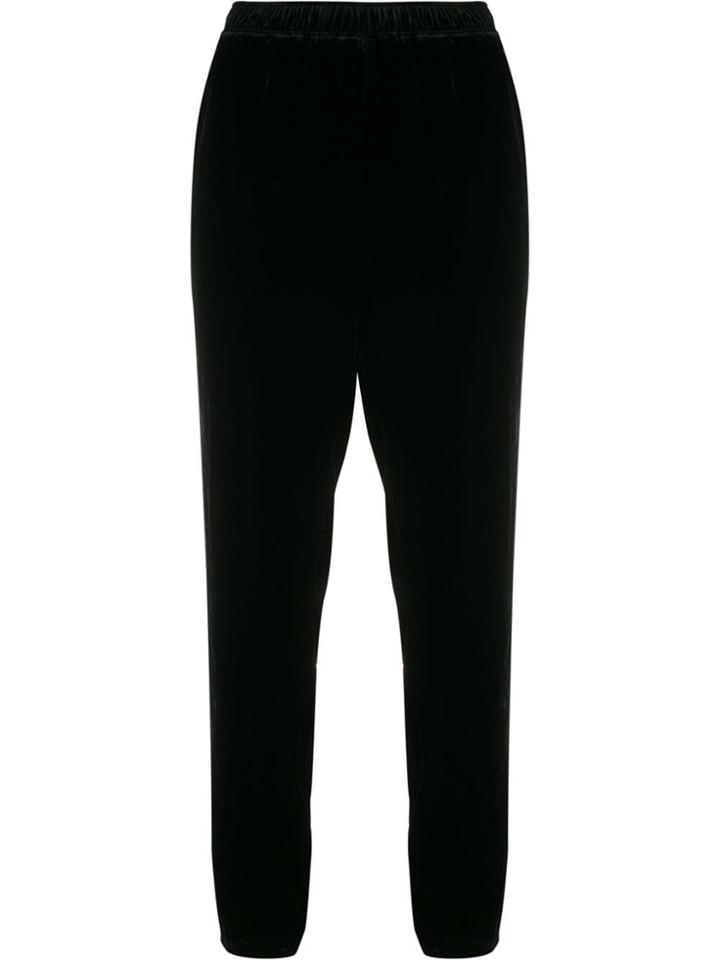 Gold Hawk Fantasy Velvet Trousers - Black