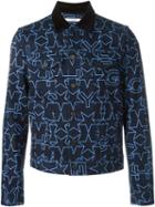 Givenchy Star Print Denim Jacket, Men's, Size: Large, Blue, Cotton