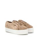 Superga Kids Textured Chunky Heel Sneakers - Neutrals