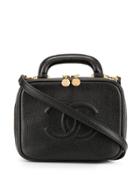 Chanel Vintage 2way Cosmetic Vanity Handbag - Black