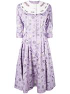 Olympia Le-tan - Pleated Dress - Women - Polyester - 36, Pink/purple, Polyester