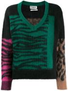 Essentiel Antwerp Tribolibis Pattern Mix Jumper - Green