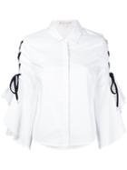 Jonathan Simkhai Ruffle Sleeve Blouse, Women's, Size: Xs, White, Cotton