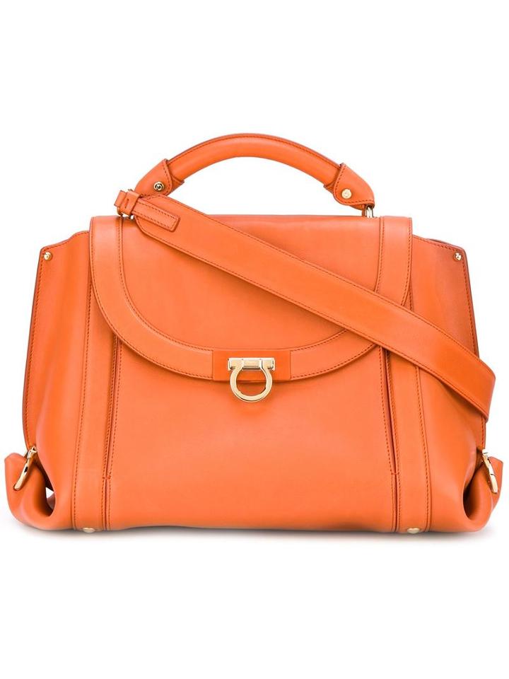 Salvatore Ferragamo 'suzanna' Shoulder Bag, Women's, Yellow/orange, Leather