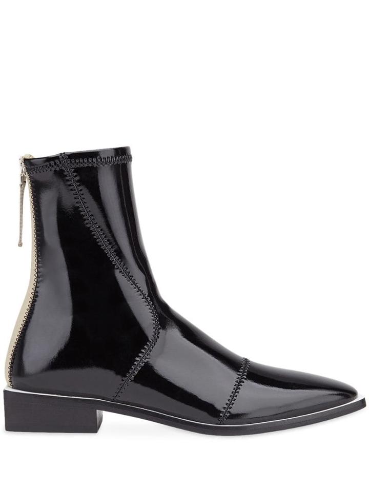 Fendi Patent Leather Ankle Boots - Neutrals