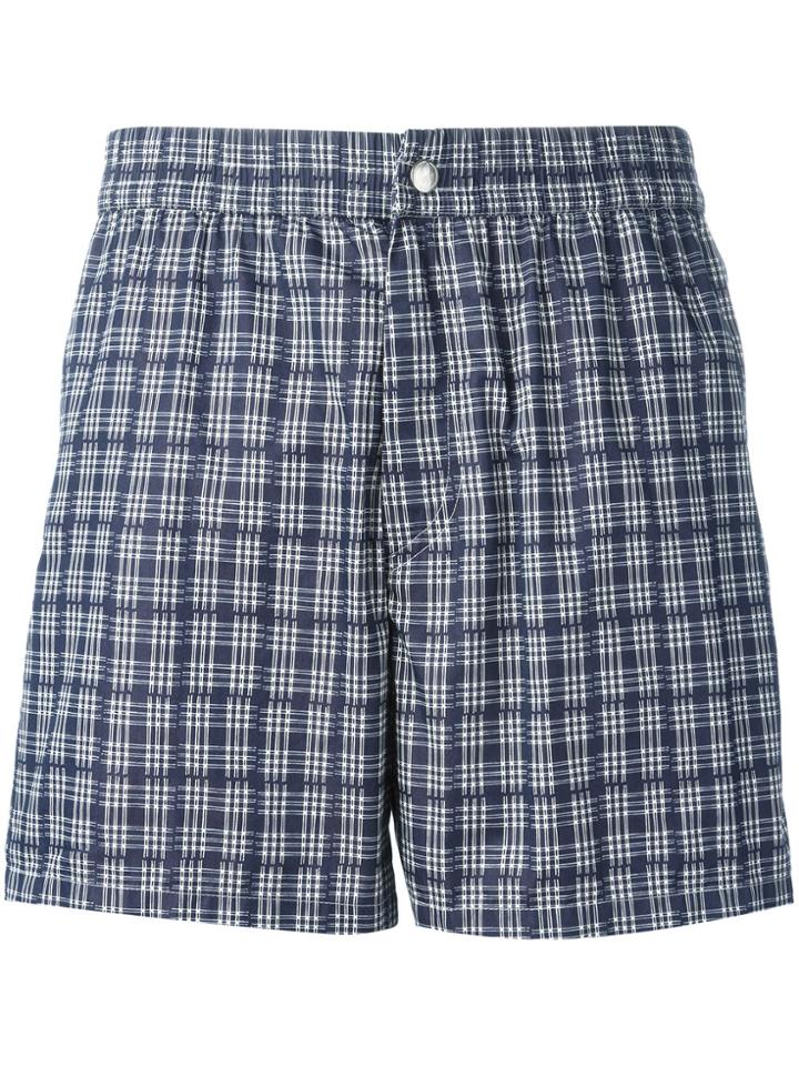 Brioni Checked Swimming Shorts - Blue