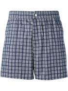 Brioni Checked Swimming Shorts - Blue