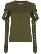 Marques'almeida Cotton T Shirt With Buckle Straps - Green