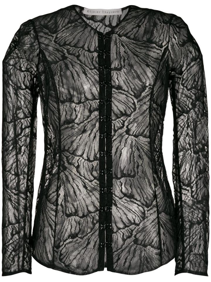 Olivier Theyskens Floral Lace Blouse - Black