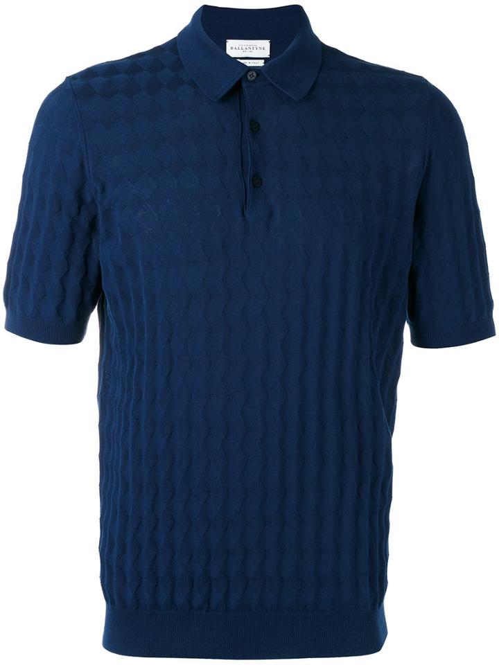 Ballantyne - Diamond Knit Polo Shirt - Men - Cotton - 48, Blue, Cotton