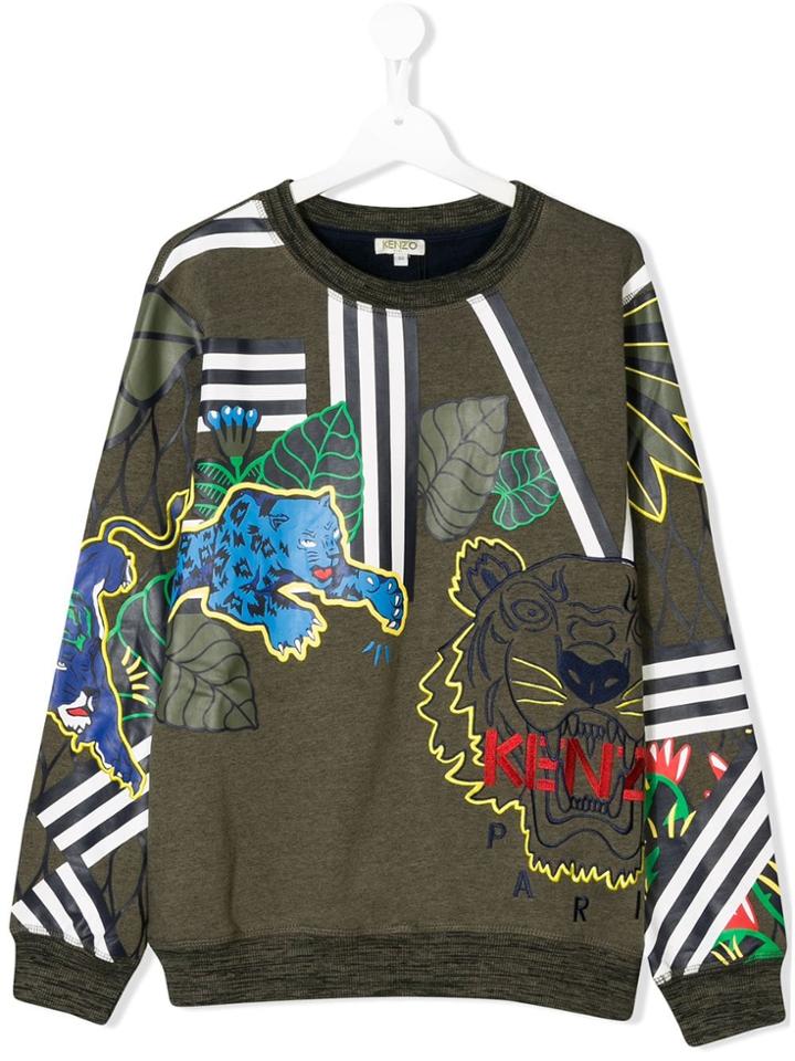 Kenzo Kids Teen Jungle Motif Sweatshirt - Green