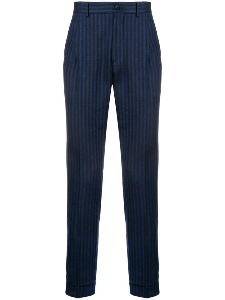 Etro Striped Tailored Trousers - Blue