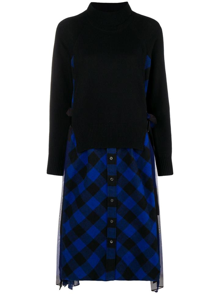 Sacai Contrast Dress - Black