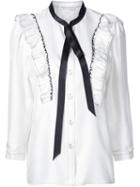 Marc Jacobs Ruffled Shirt, Women's, Size: 10, White, Silk