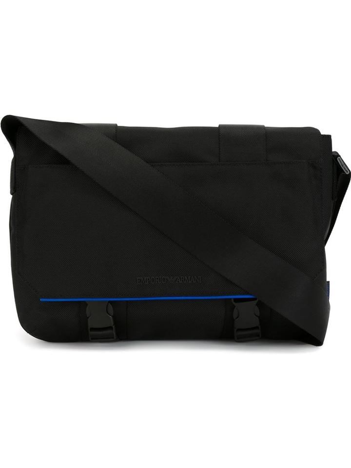 Emporio Armani Large Messenger Bag, Black, Polyamide