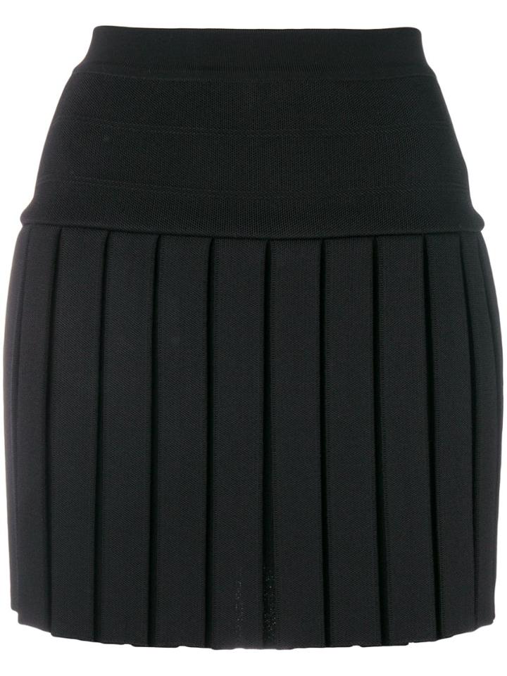 Balmain Pleated Mini Skirt - Black