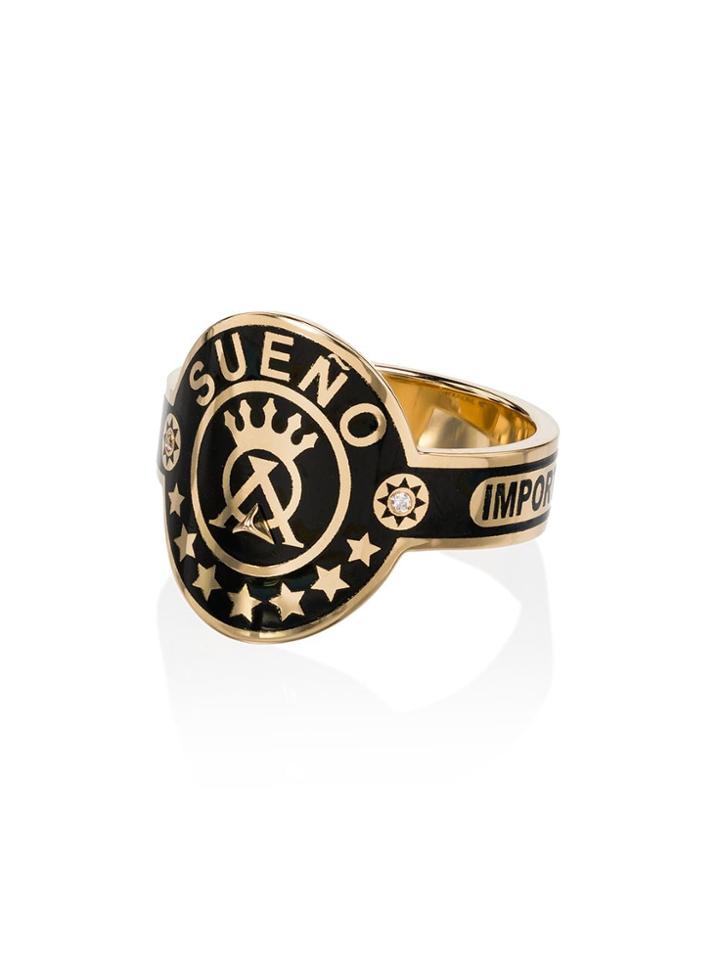 Foundrae Dream Cigar Diamond Ring - Gold/black