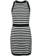 Balmain Zipped Striped Dress - Black