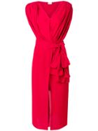 Magda Butrym Draped Asymmetric Dress - Red