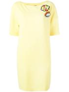 Boutique Moschino Eye Patch Dress, Women's, Size: 44, Yellow/orange, Polyester/acetate/triacetate