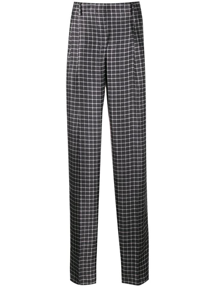 Giorgio Armani Checked Trousers - Black