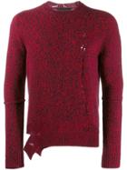 Stella Mccartney Distressed Melange Sweater - Red