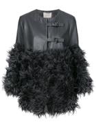 Dorothee Schumacher Fur Panelled Coat - Grey