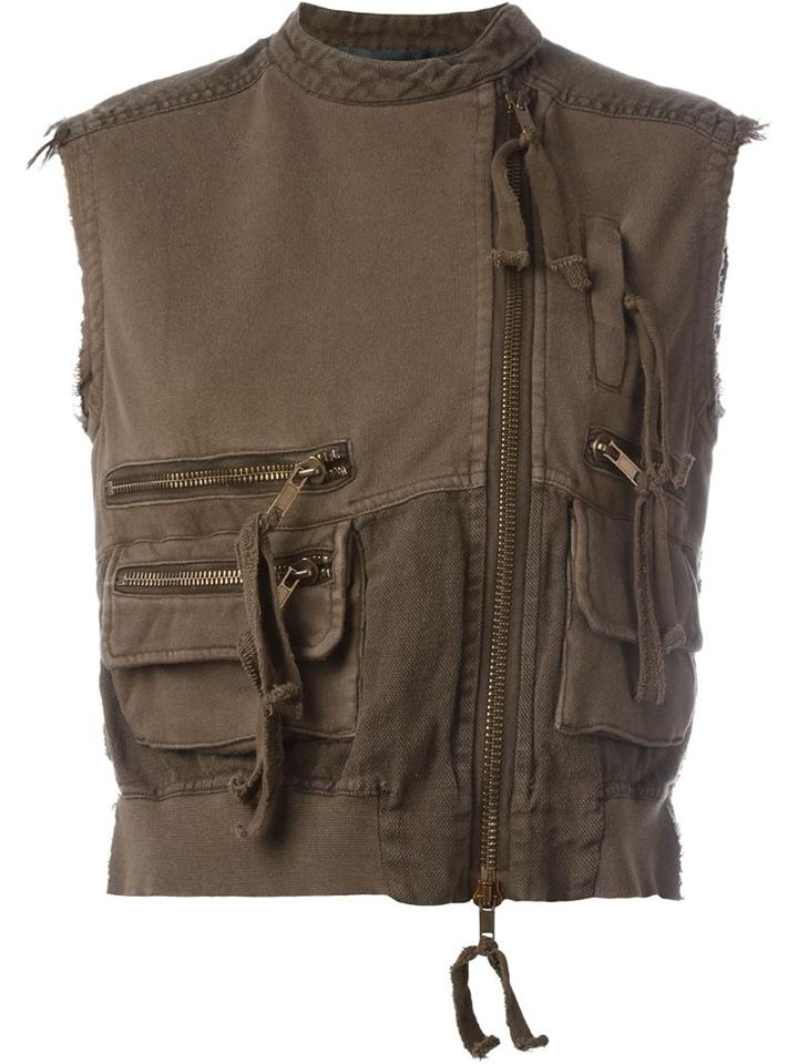 Haider Ackermann Biker Gilet, Women's, Size: Medium, Brown, Cotton/spandex/elastane
