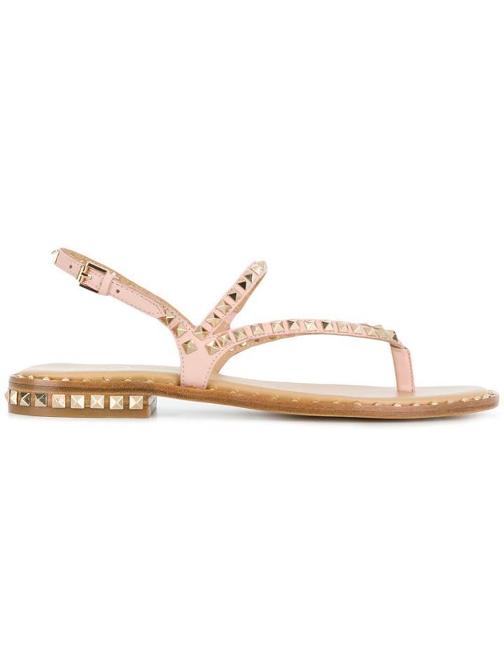 Ash Flat Studded Sandals - Nude & Neutrals