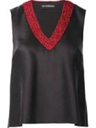 Vika Gazinskaya Embellished V-neck Tank, Women's, Size: 38, Black, Silk