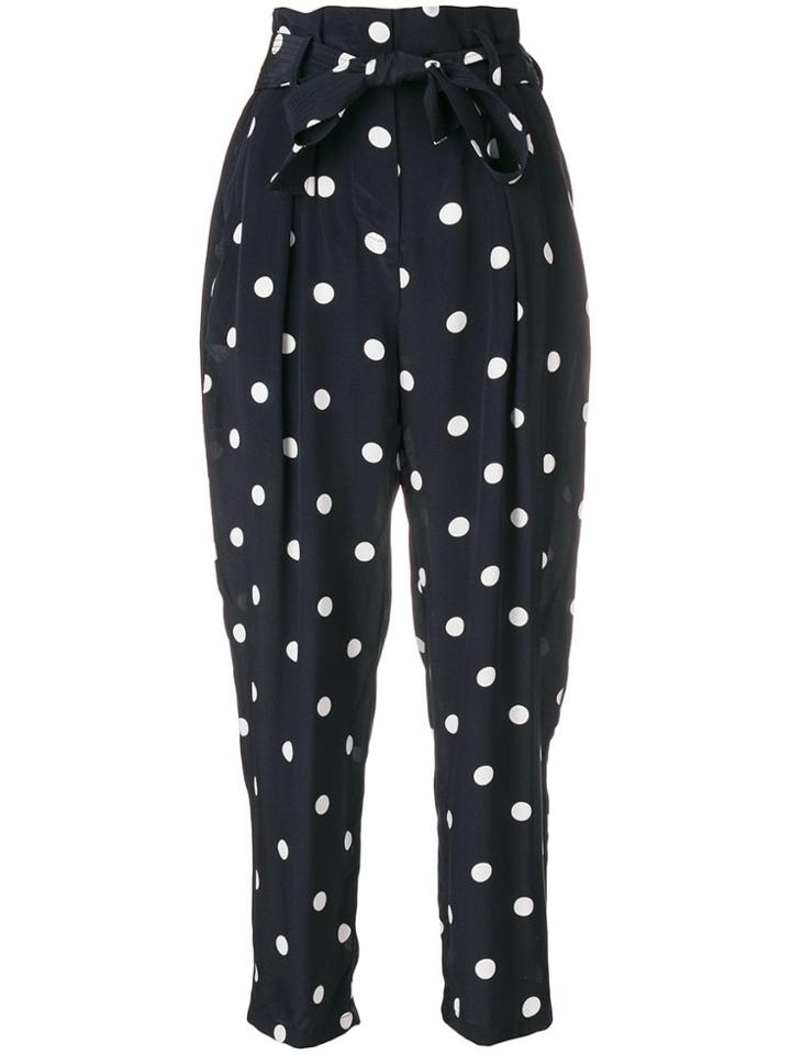 Zimmermann Tie Waist Polka Dot Trousers - Blue