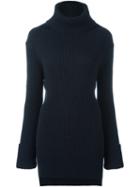 Ann Demeulemeester Ribbed Roll Neck Jumper, Women's, Size: Medium, Black, Nylon/alpaca