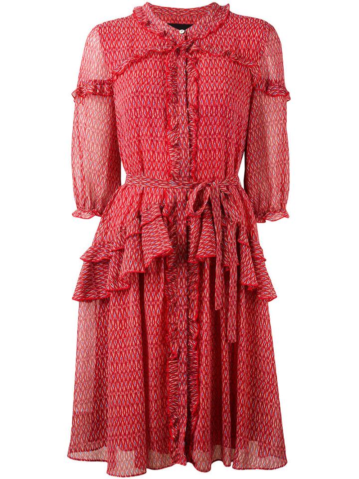 Steffen Schraut Ruffled Dress, Size: 38, Red, Polyester/viscose
