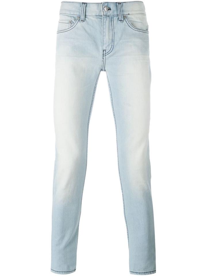 Blk Dnm Stonewash Effect Skinny Jeans, Men's, Size: 30, Blue, Cotton/spandex/elastane