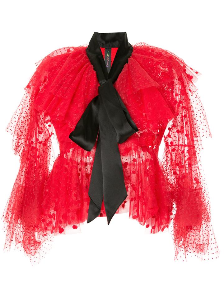 Romance Was Born Cherry Bomb Lace Blouse - Red