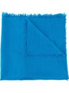 Faliero Sarti Frayed Scarf, Adult Unisex, Blue, Silk/cashmere
