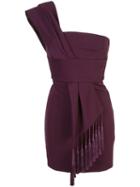 Cushnie Strapless Scarf Dress - Purple