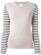 Chinti And Parker Breton Sleeve Sweater, Women's, Size: Medium, Nude/neutrals, Merino