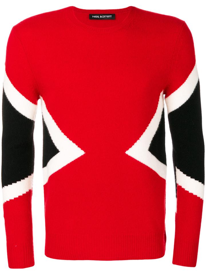 Neil Barrett Symmetric Graphic Jumper - Red