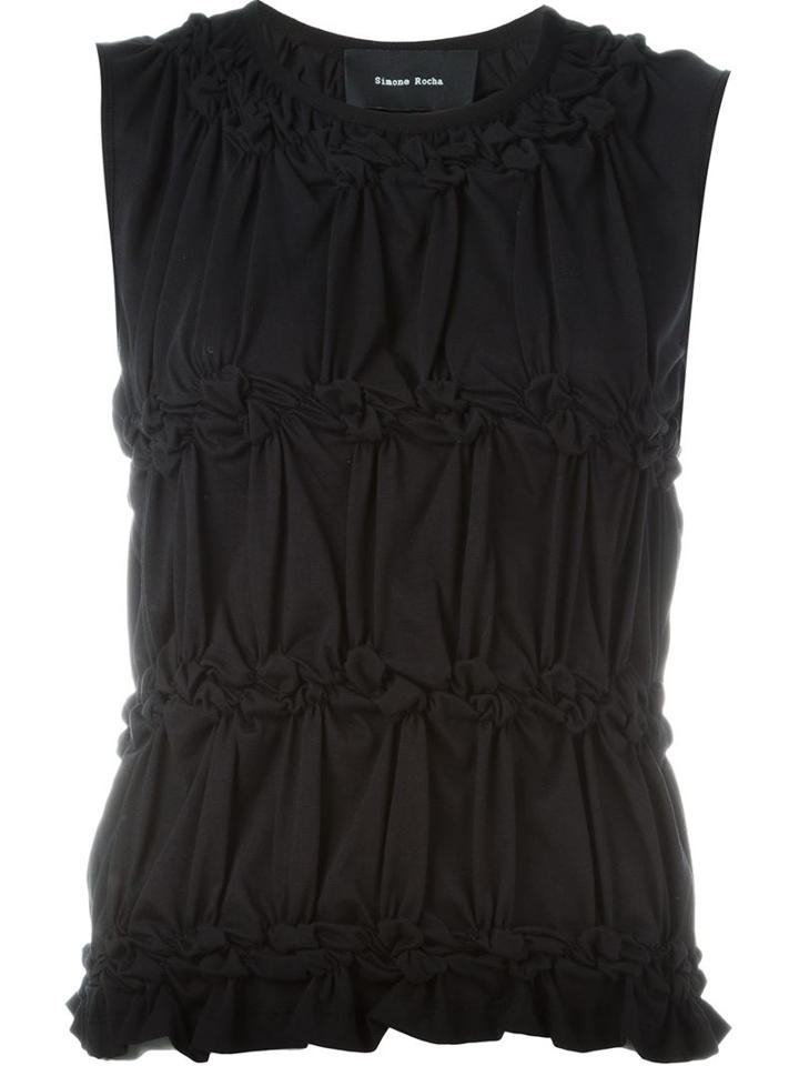 Simone Rocha Crinkled Blouse, Women's, Size: Large, Black, Cotton