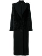 Ann Demeulemeester Fur Panelled Coat - Black
