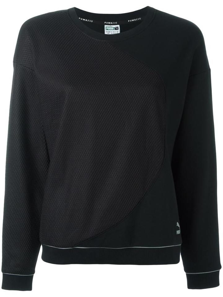 Puma Panelled Sweatshirt, Women's, Size: Medium, Black, Cotton/spandex/elastane